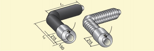 Отвод в ППУ изоляции стандартный с металлической заглушкой изоляции и кабелем вывода