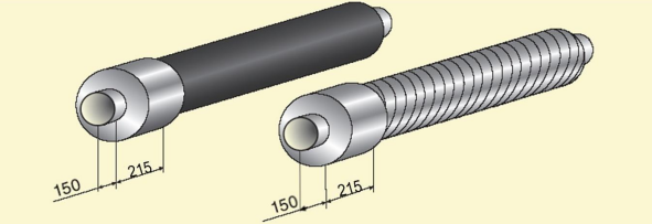 Стальная труба в ППУ-изоляции с металлической заглушкой изоляции